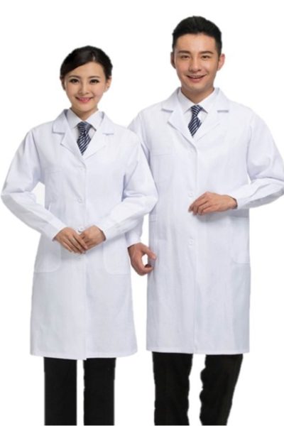 Đồng phục bệnh viện – Đồng phục áo blouse nam nữ màu trắng tay dài 08