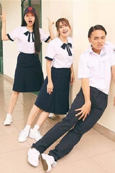 Đồng phục học sinh sinh viên – Đồng phục học sinh cấp III váy, quần xanh, áo sơ mi trắng tay ngắn 08