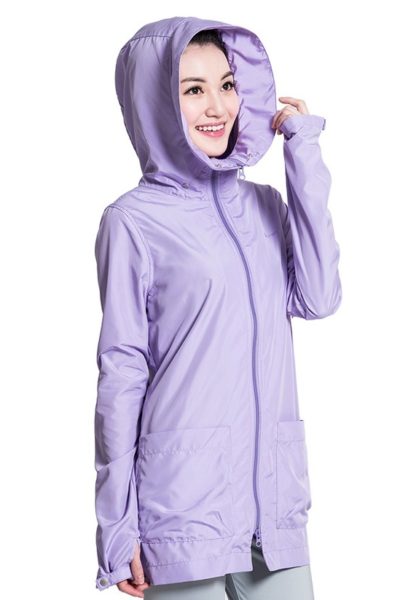 Đồng Phục Áo Khoác-Áo Khoác Gió Có Nón Màu Tím 66