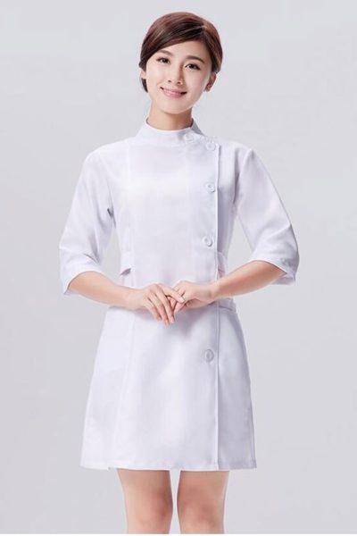 Đồng Phục Bênh Viện-Đồng Phục Áo Blouse Nữ Màu Trắng Tay Dài 37